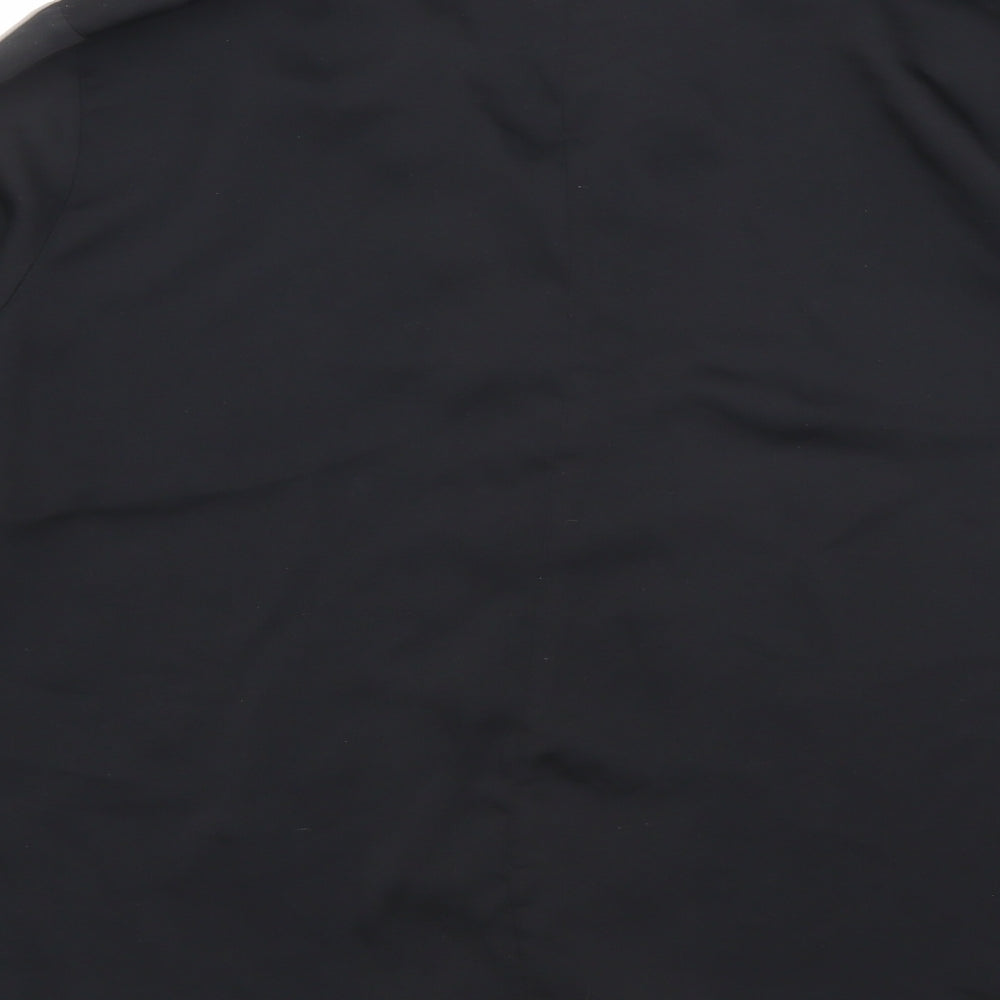 Womens UK Size S Mango Black Basic Button-Up