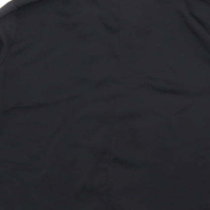 Womens UK Size S Mango Black Basic Button-Up