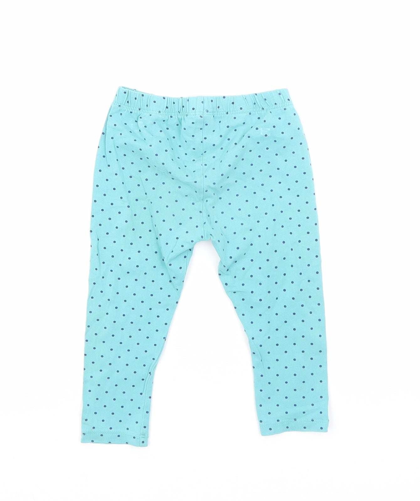 Mini Club Girls Blue Polka Dot Cotton Pedal Pusher Leggings Size 12-18 Months