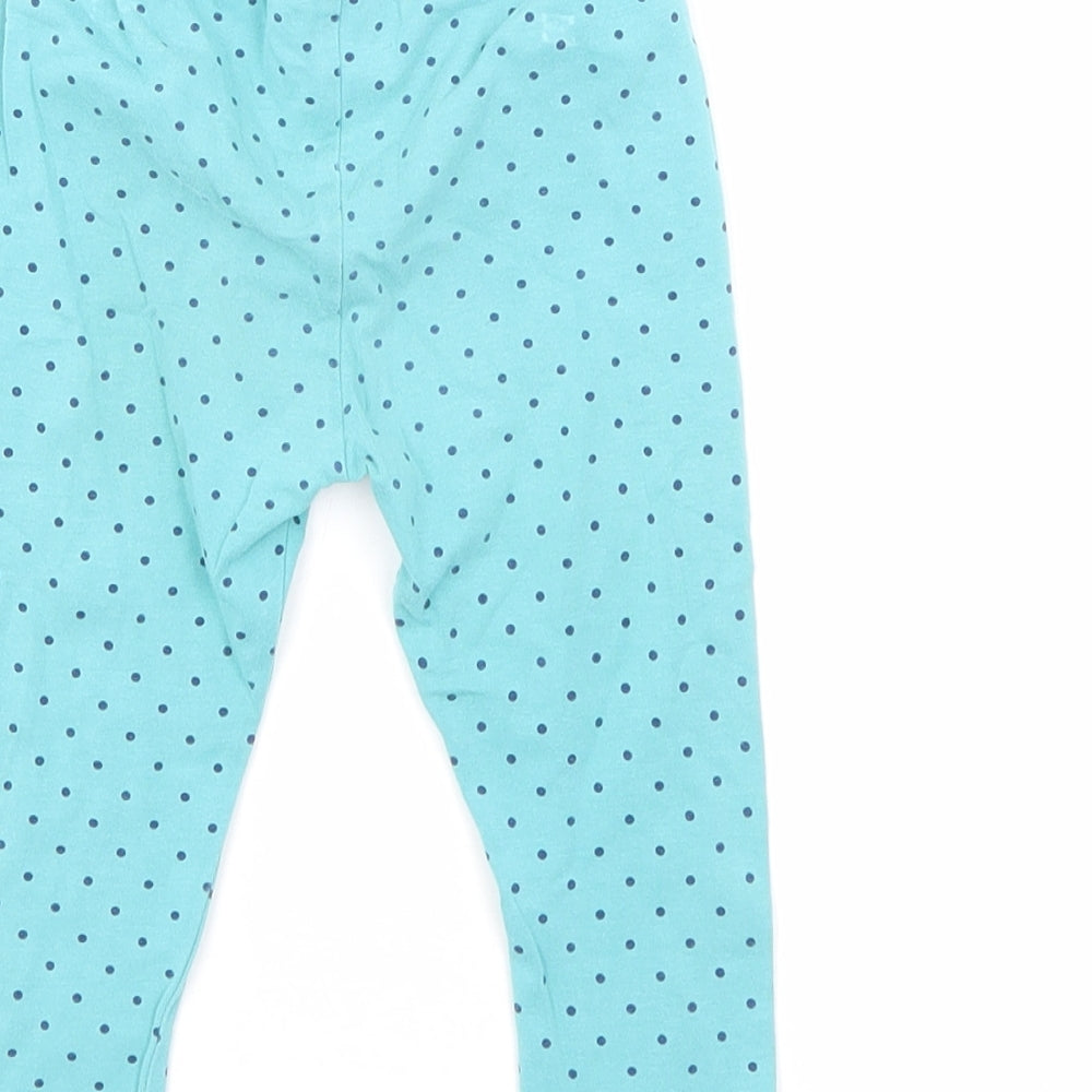 Mini Club Girls Blue Polka Dot Cotton Pedal Pusher Leggings Size 12-18 Months