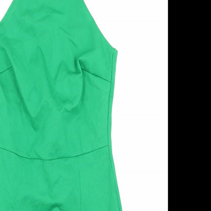 Stradivarius Womens Green Viscose Mini Size M Halter Pullover