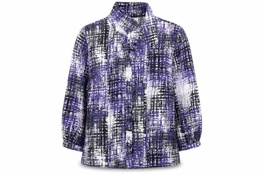 Womens UK Size 10 Country Casuals Purple Basic Button-Up