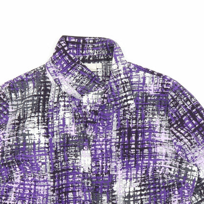 Womens UK Size 10 Country Casuals Purple Basic Button-Up