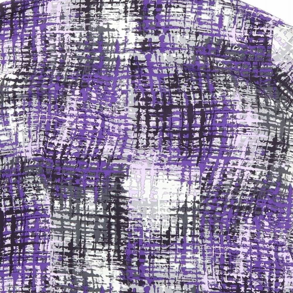 Womens UK Size 10 Country Casuals Purple Basic Button-Up
