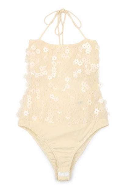Womens UK Size S Zara One-Piece Beige Bodysuit