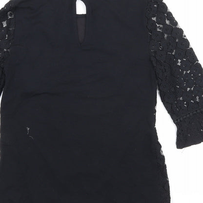 Womens UK Size XS Oasis Black Basic Blouse