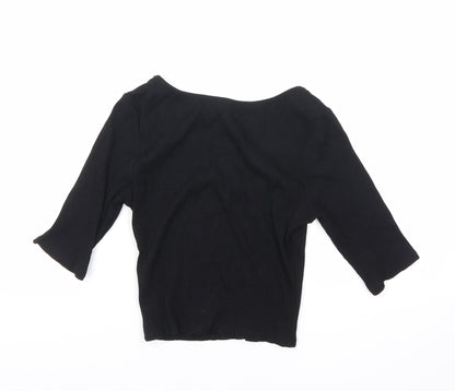 Womens UK Size S H&M Black Basic Blouse