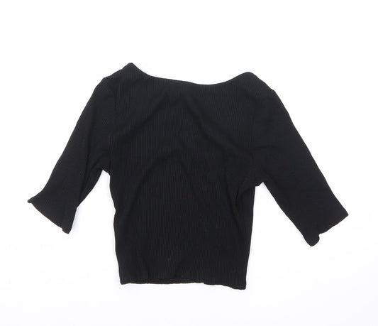 Womens UK Size S H&M Black Basic Blouse