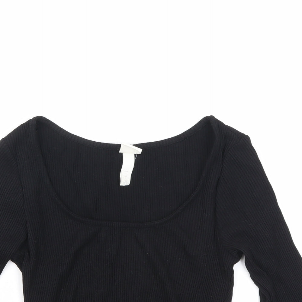 Womens UK Size S H&M Black Basic Blouse