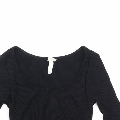 Womens UK Size S H&M Black Basic Blouse