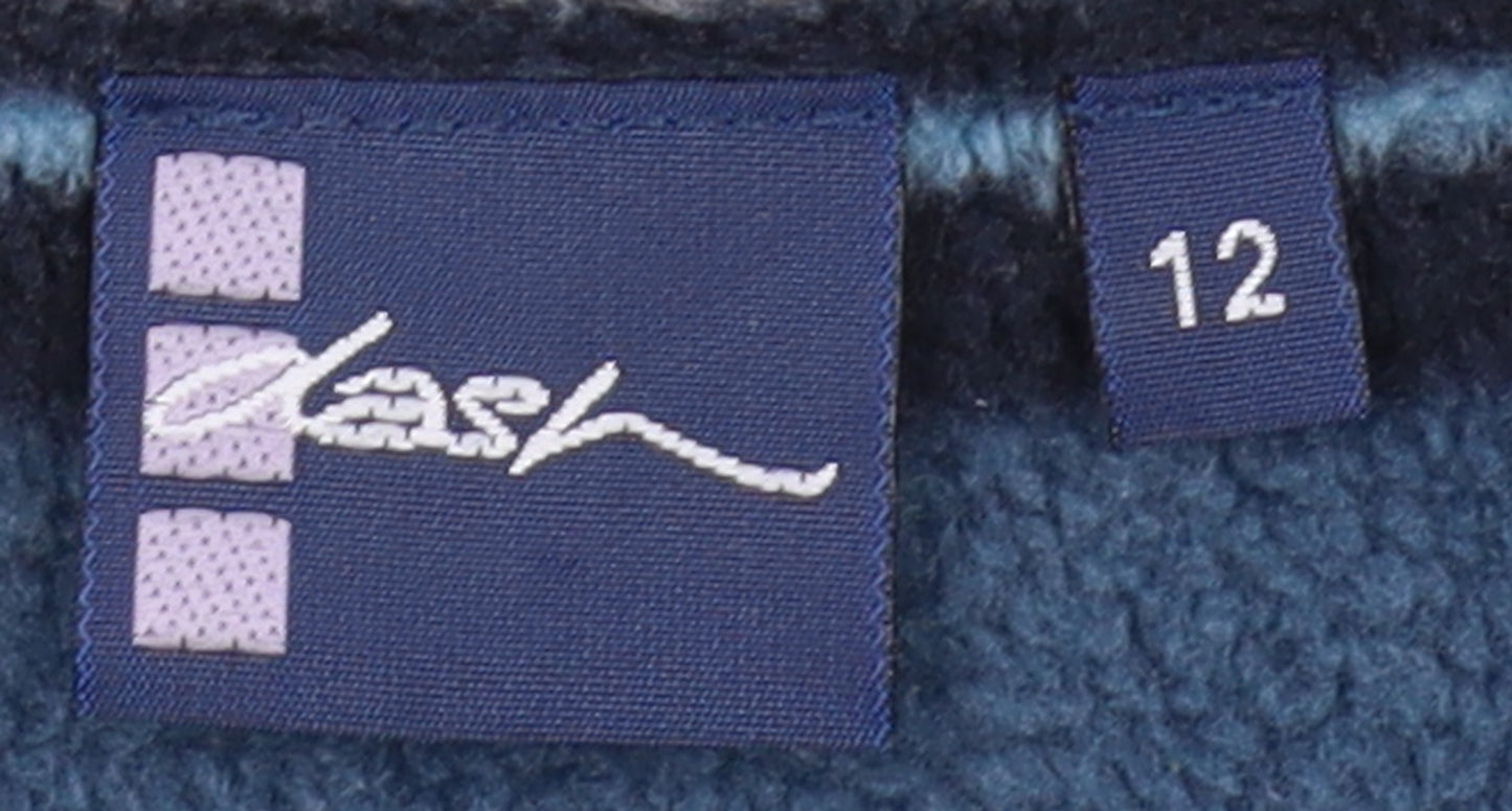 Casan Women's Blue Striped 1/2 Zip Fleece Jacket Size 12