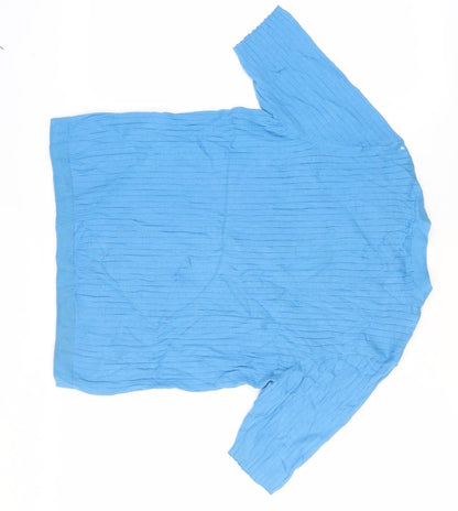 Womens UK Size M Marks and Spencer Blue Basic Button-Up