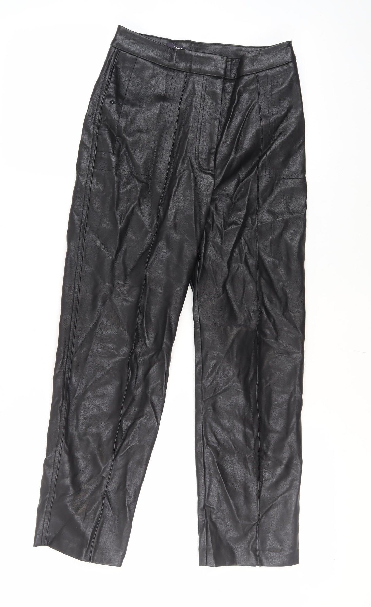 Womens UK Size 10 Marks and Spencer Regular Fit Straight Black Trousers