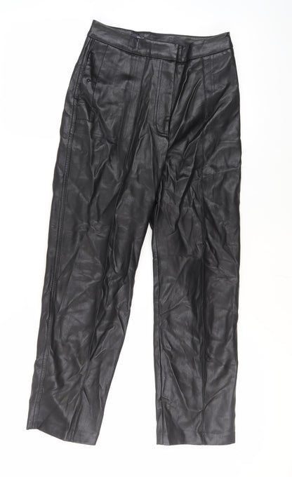 Womens UK Size 10 Marks and Spencer Regular Fit Straight Black Trousers