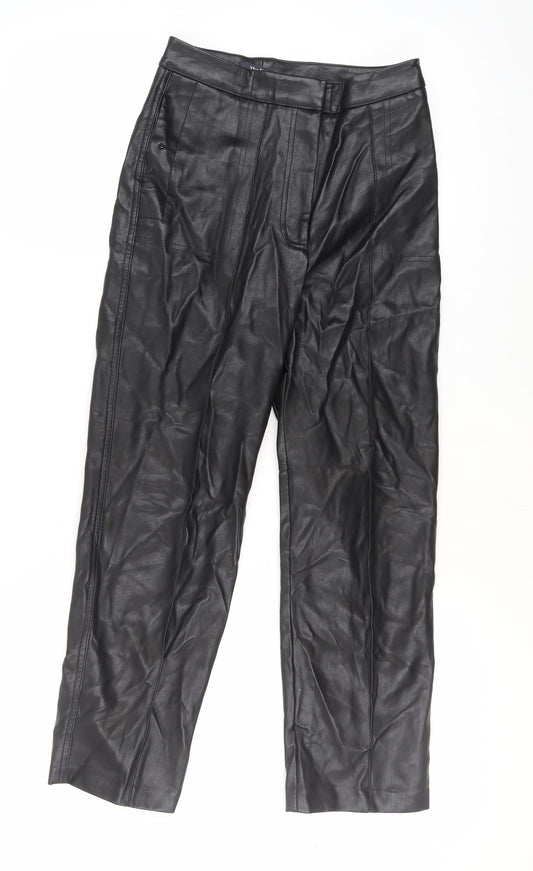 Womens UK Size 10 Marks and Spencer Regular Fit Straight Black Trousers