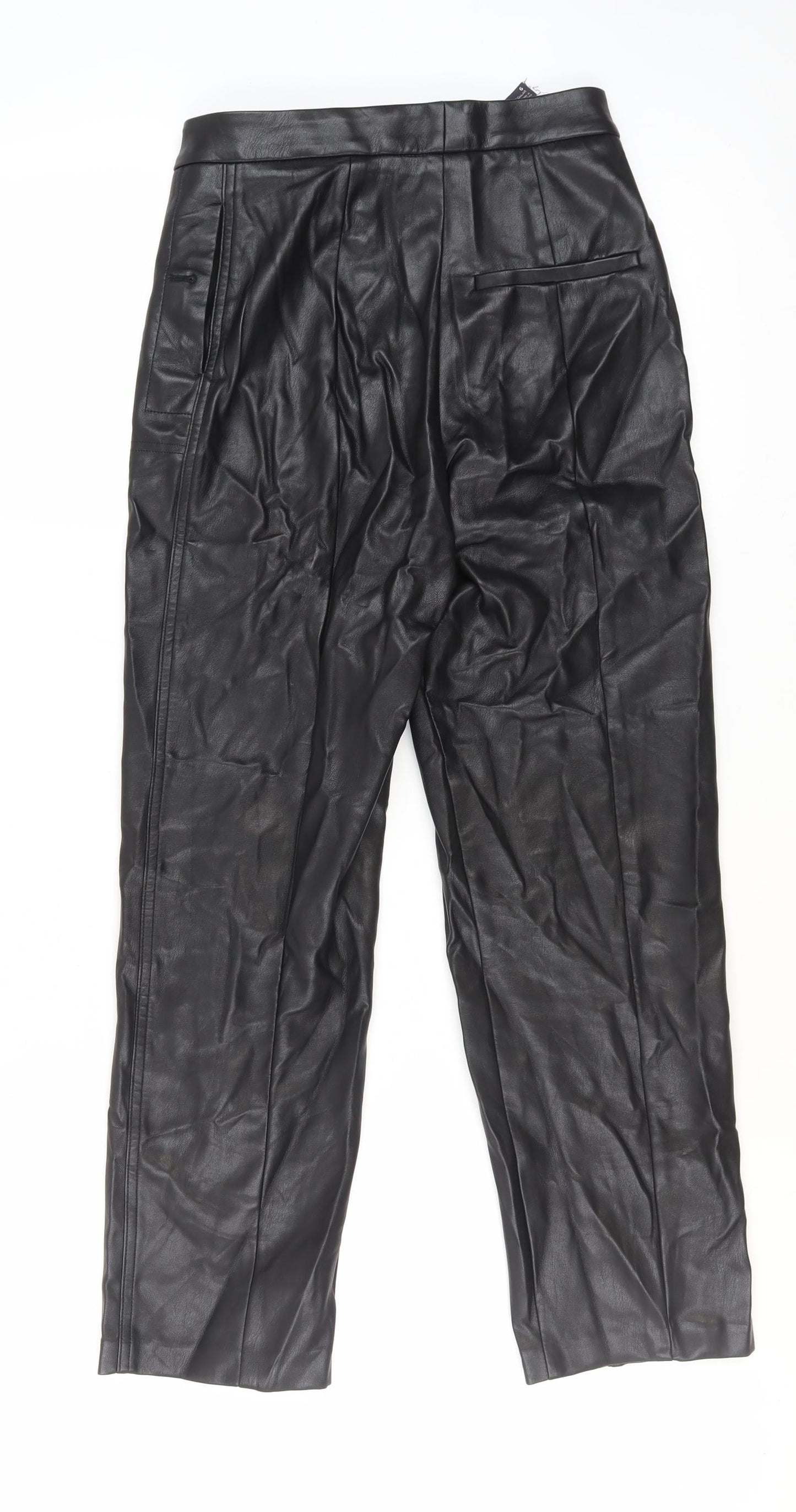 Womens UK Size 10 Marks and Spencer Regular Fit Straight Black Trousers