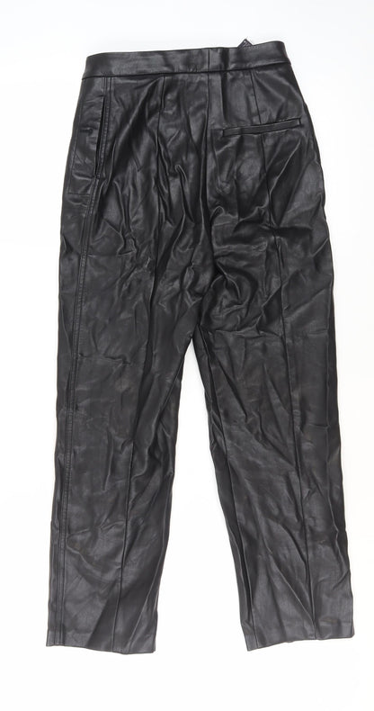 Womens UK Size 10 Marks and Spencer Regular Fit Straight Black Trousers