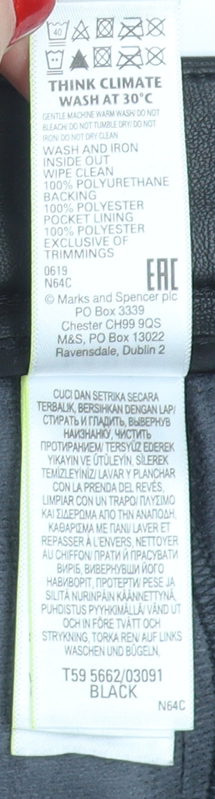 Womens UK Size 10 Marks and Spencer Regular Fit Straight Black Trousers
