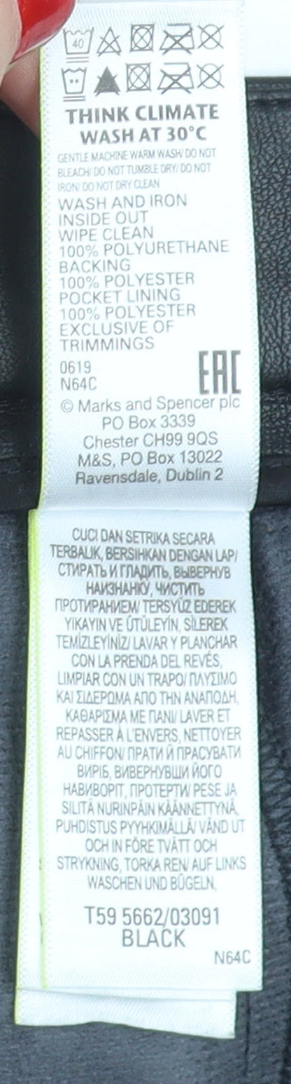 Womens UK Size 10 Marks and Spencer Regular Fit Straight Black Trousers