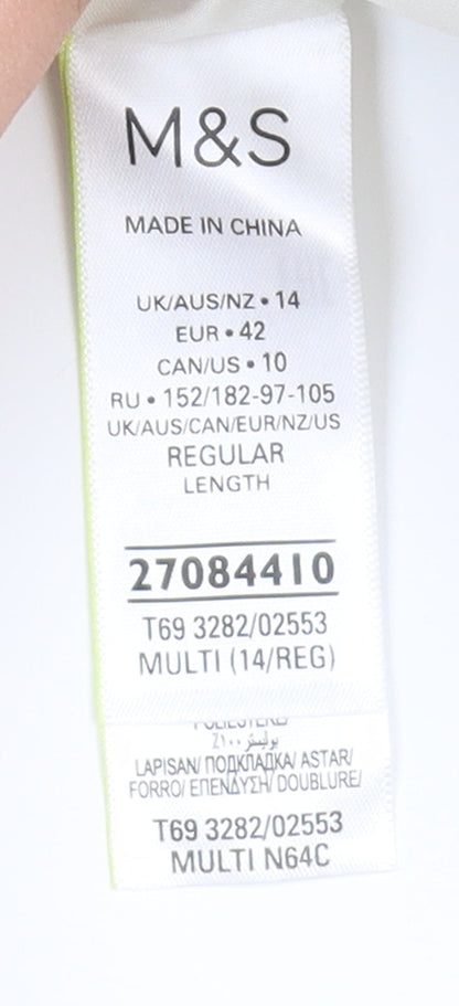 Marks and Spencer Women's Multicoloured Pleated Midi Skirt