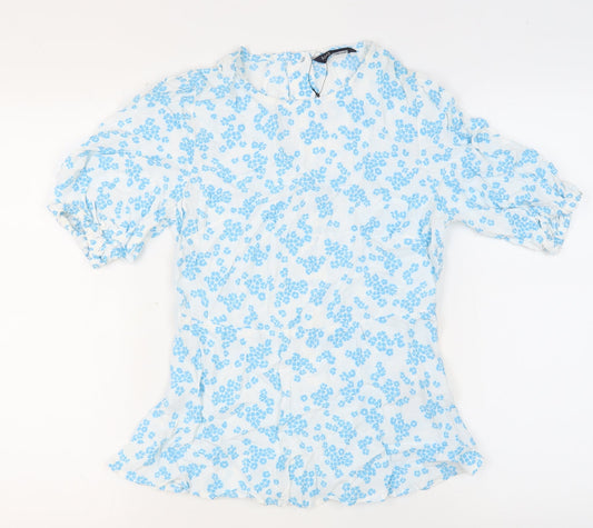 Womens UK Size 8 Marks and Spencer Multicoloured Cropped Blouse