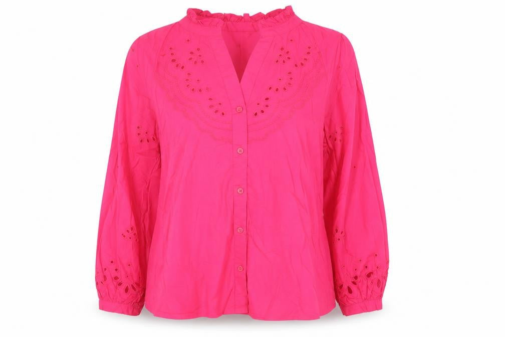 Marks and Spencer Women's Pink Embroidered Blouse Size 6
