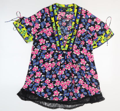 Womens UK Size 10 Topshop Multicoloured Tunic Blouse