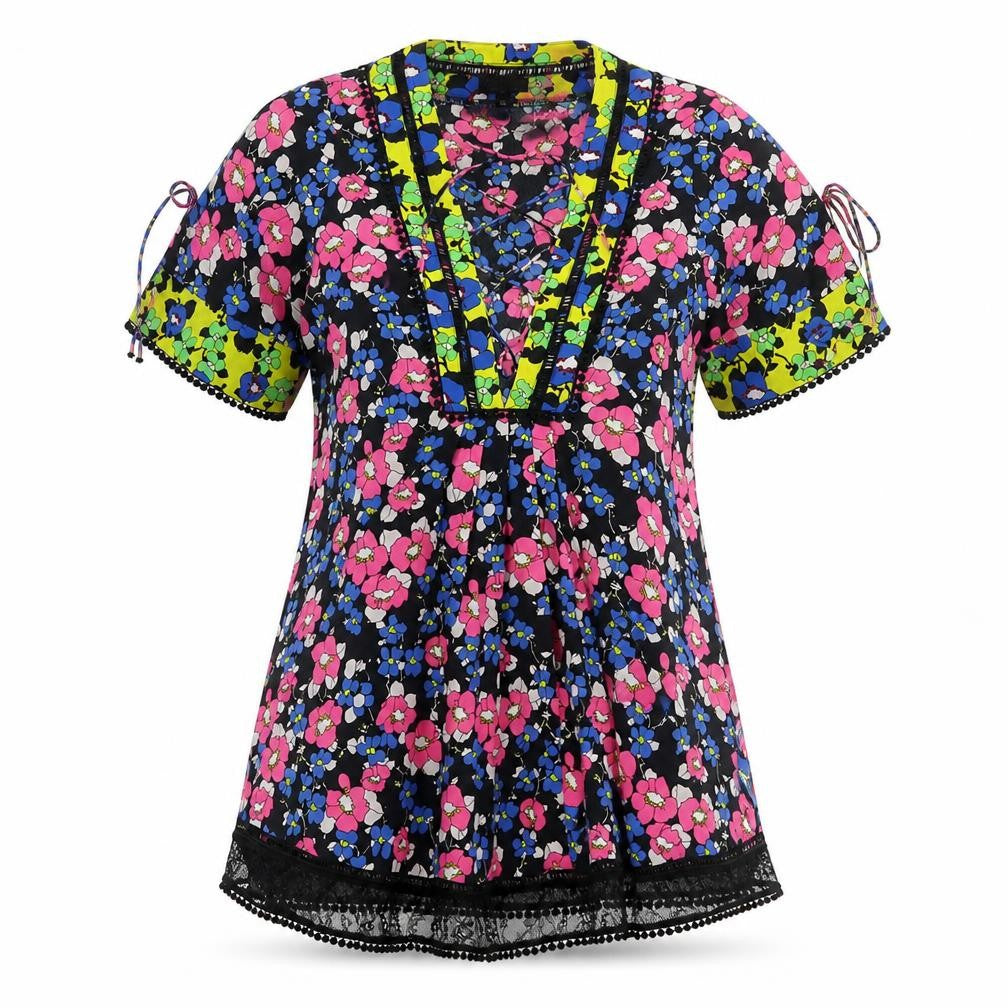 Womens UK Size 10 Topshop Multicoloured Tunic Blouse