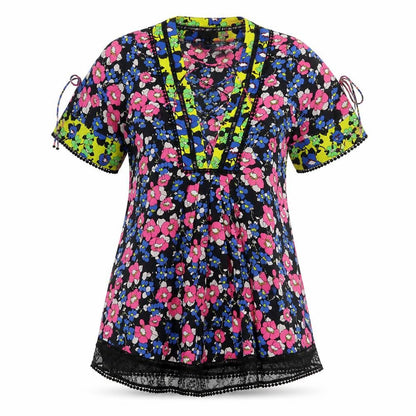 Womens UK Size 10 Topshop Multicoloured Tunic Blouse