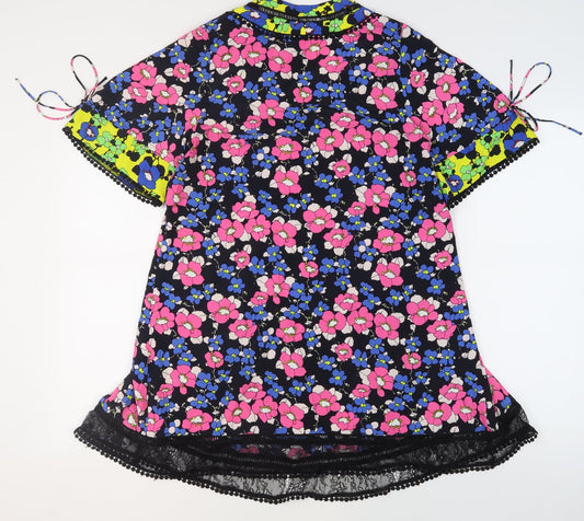 Womens UK Size 10 Topshop Multicoloured Tunic Blouse