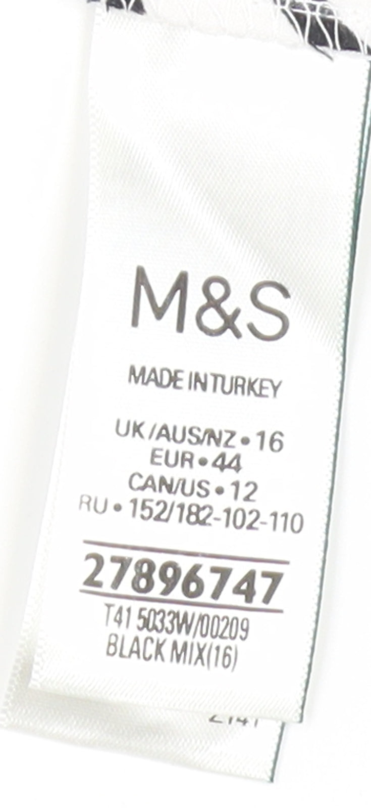 Womens UK Size 16 Marks and Spencer Black Camisole Tank