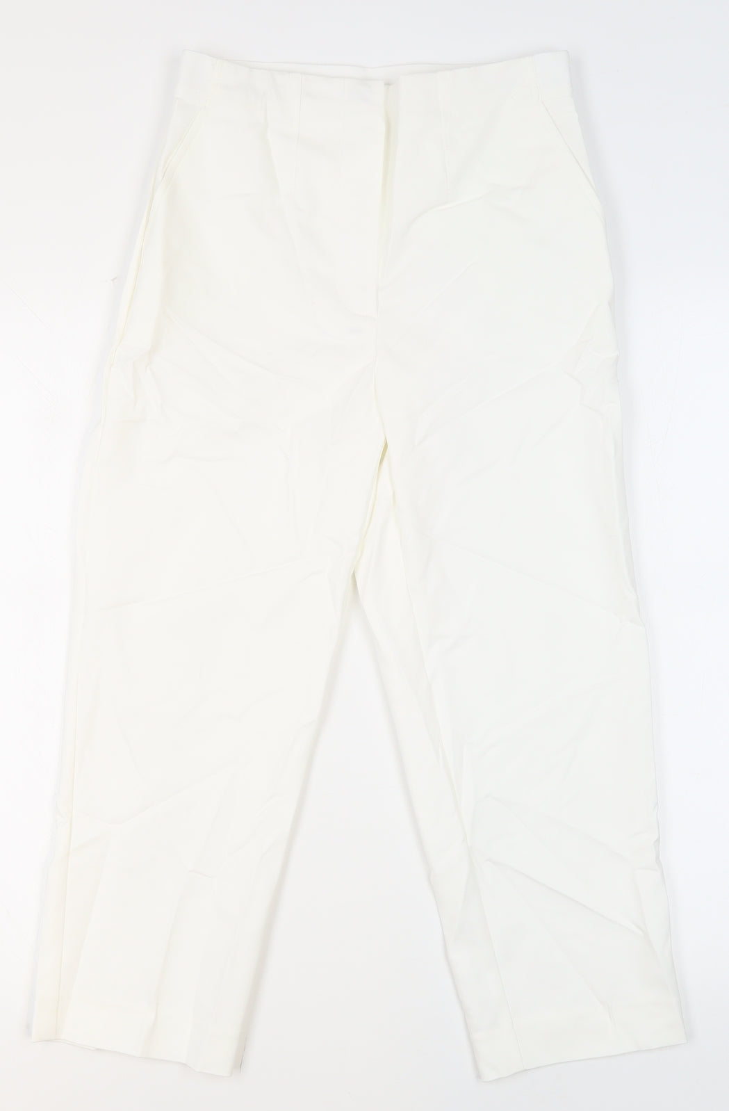 Womens UK Size 8 Marks and Spencer Regular Fit Dress Pants Ivory Trousers