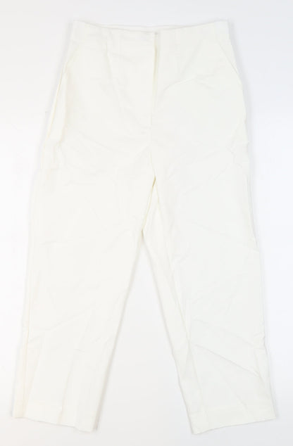 Womens UK Size 8 Marks and Spencer Regular Fit Dress Pants Ivory Trousers