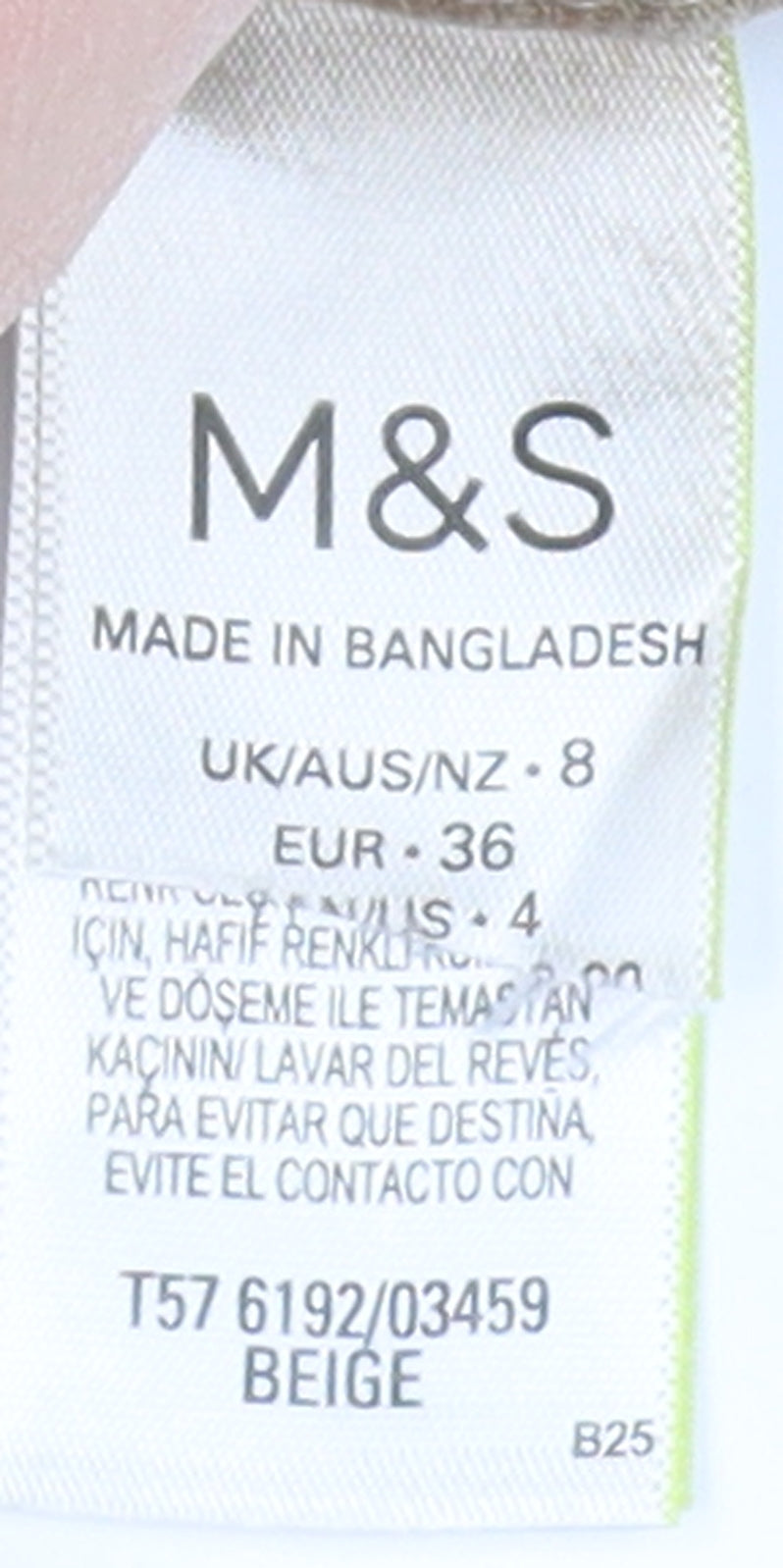 Marks and Spencer Beige Straight Jeans, Size 8