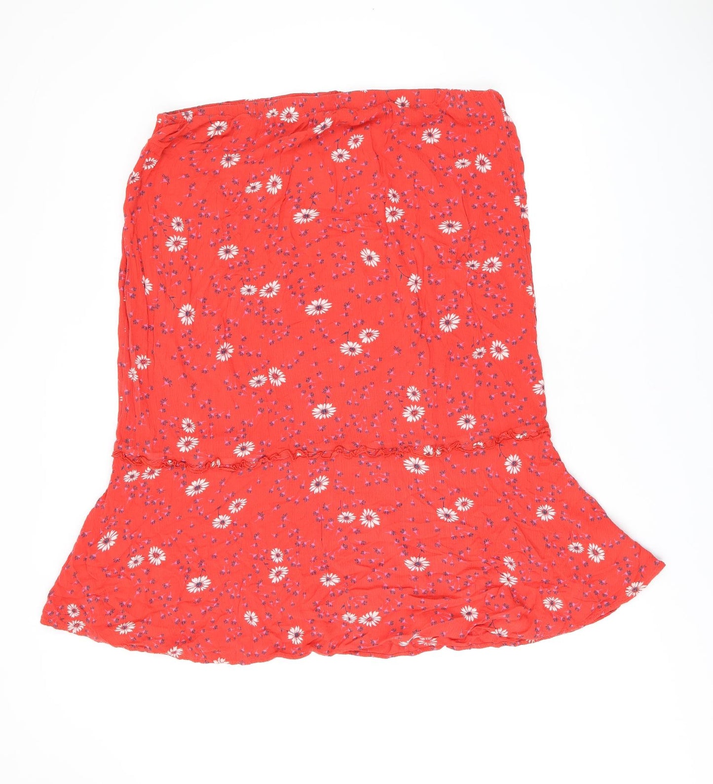 Principles Womens Red Floral Viscose Flare Skirt Size 18