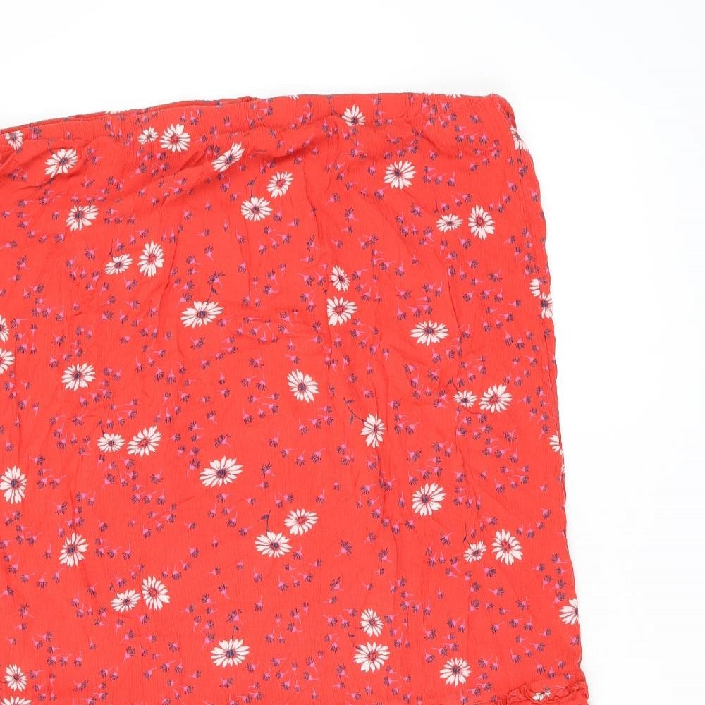 Principles Womens Red Floral Viscose Flare Skirt Size 18