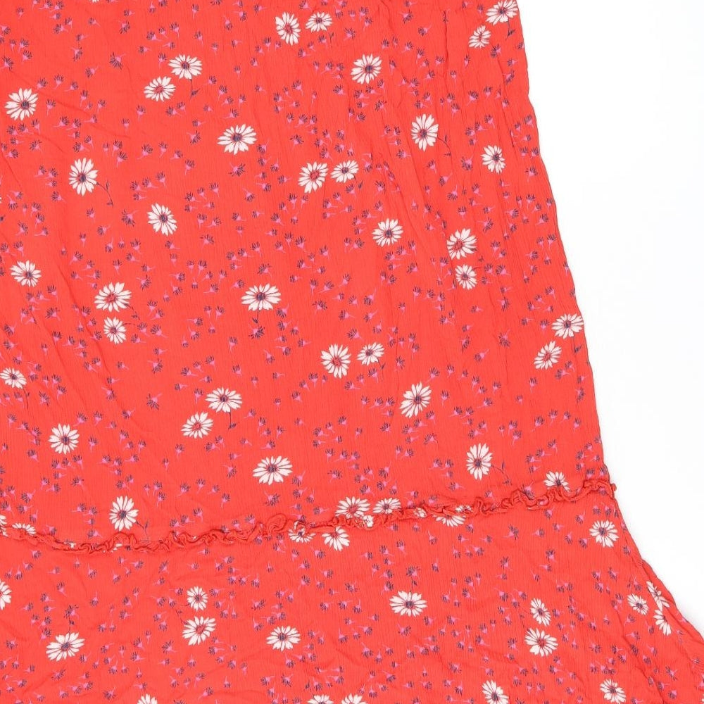 Principles Womens Red Floral Viscose Flare Skirt Size 18