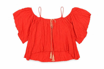 Womens UK Size S Blue Vanilla Red Basic T-Shirt