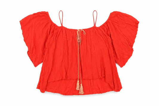 Womens UK Size S Blue Vanilla Red Basic T-Shirt
