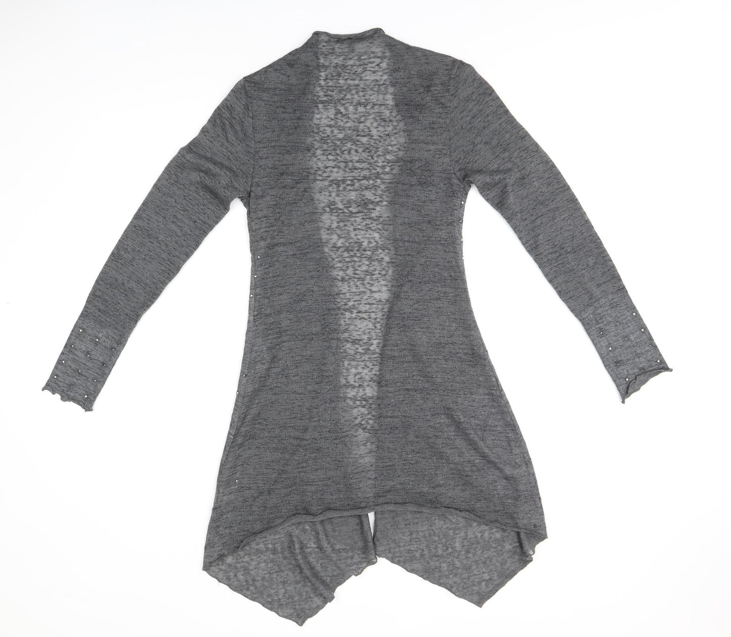 COTTON CLUB Womens Grey V-Neck Polyester Cardigan Jumper Size 8