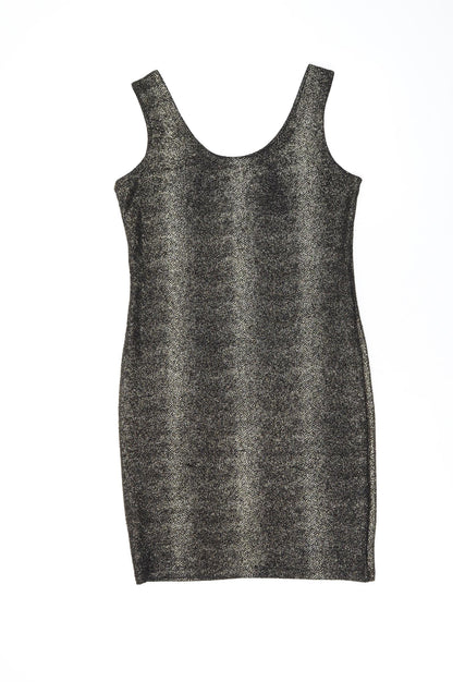 S&W Womens Black Cotton Bodycon Size S Scoop Neck Pullover - Sparkle Effect