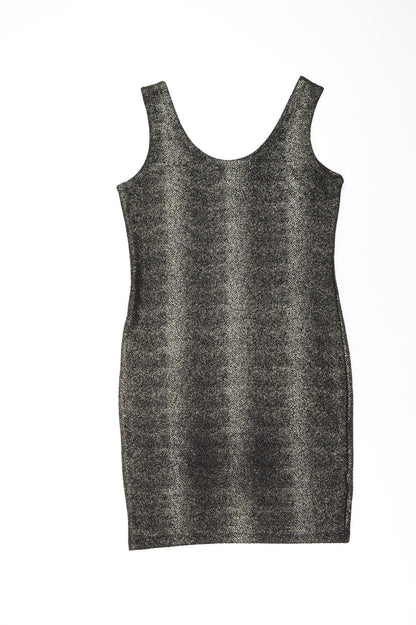 S&W Womens Black Cotton Bodycon Size S Scoop Neck Pullover - Sparkle Effect