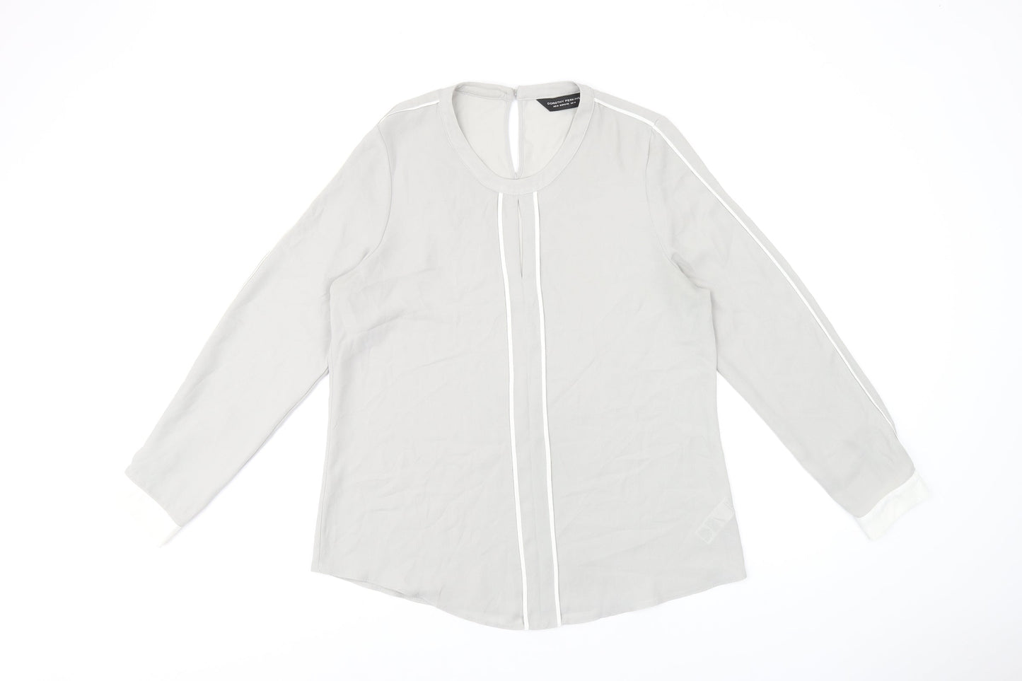 Womens UK Size 14 Dorothy Perkins Grey Basic Blouse