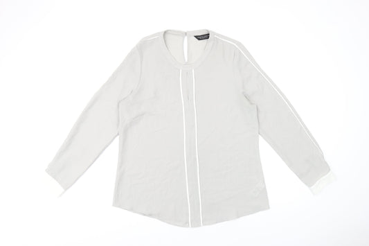 Womens UK Size 14 Dorothy Perkins Grey Basic Blouse