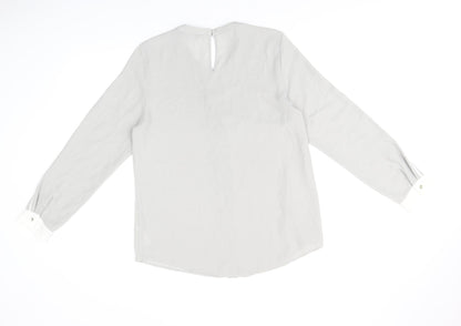 Womens UK Size 14 Dorothy Perkins Grey Basic Blouse