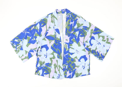 WULI : LUU Womens Blue Floral Jacket Size XS
