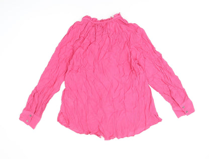 Womens UK Size 10 Marks and Spencer Pink Basic Button-Up