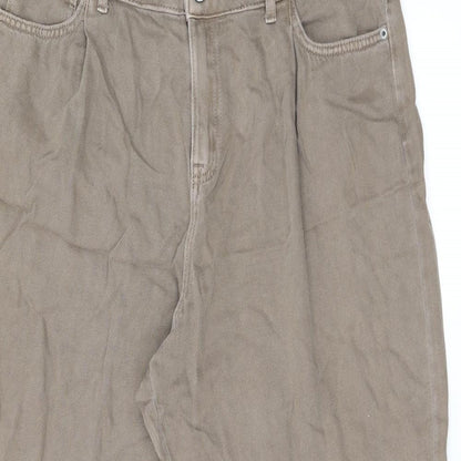 Per Una Womens Brown Cotton Skinny Jeans Size 18 L26 in Regular Zip