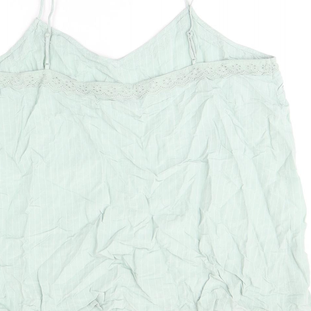 Womens UK Size 22 Marks and Spencer Green Camisole T-Shirt