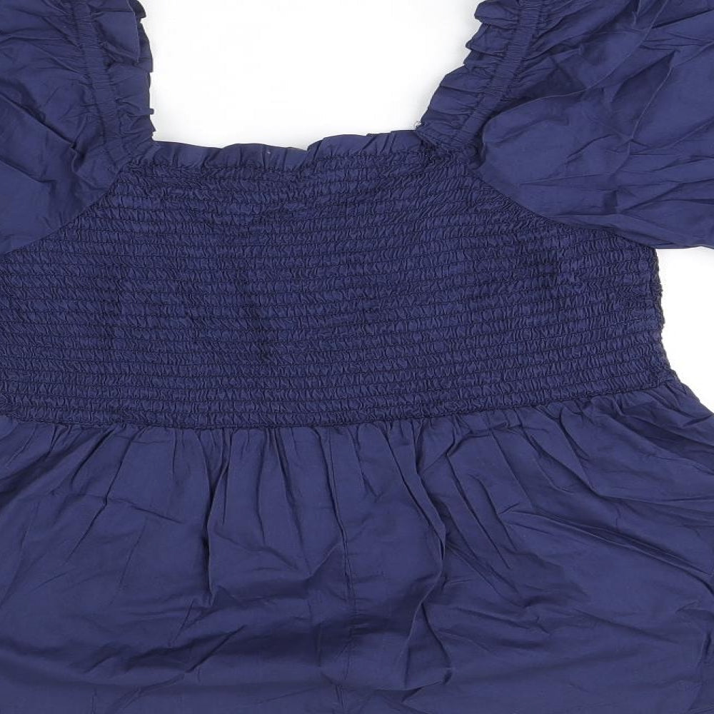 Womens UK Size 10 Marks and Spencer Blue Basic T-Shirt
